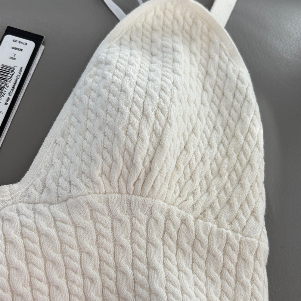 Alice and Olivia $195 Kenna Cable Knit Tank cropped NWT - Picture 12 of 12
